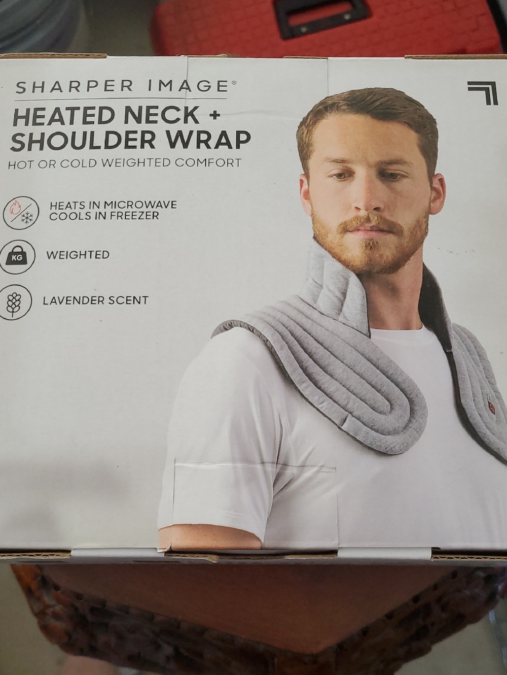 Sharper Image Gray Quilted Heated Neck & Shoulder Wrap